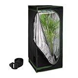 Relaxdays Growzelt, HxBxT: 180x80x80 cm, reflektierende Innenfolie, lichtundurchlässig, indoor Zuchtzelt, schwarz/grün