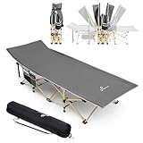 Sportneer Feldbett Klappbar Camping Bett, 71cm Feldbett XXL Campingbett mit Tragetasche Feldbett bis 204 kg Reisebett Erwachsene für Outdoor Camping Garten Innen