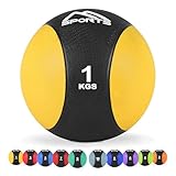 MSPORTS Medizinball 1 kg – Professionelle Studio-Qualität inkl. Übungsposter Gymnastikbälle