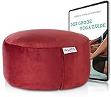 NAJATO Sports Yogakissen – Meditationskissen inkl. E-Book (PDF Datei) – Rundes Yoga Kissen mit Buchweizenschalen-Füllung – 30 cm Durchmesser, 14 cm hoch – Waschbarer Bezug aus Samt