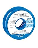 CFH Elektroniklot EL 324, Ø 1,0 mm - Lötzinn mit Flussmittel bleifrei 70 g, Ideales Lot für präzise Feinlötungen in der Elektronik und Elektrotechnik, Made in Germany
