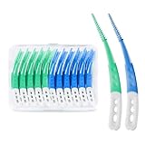 SAIIURV 84 Stück Interdentalzahnbürsten, Tragbarer Interdentalbürste Gebogene Form Zahnbürsten für Zwischen Zähnen und Zahnfleisch, Zahnsticks Dentalbürsten Wiederverwendbar Zahnzwischenraumbürsten