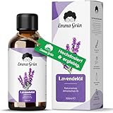 Emma Grün® Lavendelöl Ätherisches Öl 100ml [100% NATURREIN] - Lavendel Raumduft - Für Aroma Diffuser, Duftlampe, Massageöl, Kerzen Duftöl & Seifenherstellung - Lavender Essential Oil