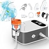 Inhalationsgerät für Erwachsene und Kinder,Kompressor Vernebler Inhaliergerät Kinder Baby, Elektrische Inhalator mit Masken & Mundstück,Inhalationsgerät für Reisen und Zuhause (Grau)