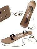 Molti PRO ECO Wood Snowboard für Kinder ab 5 Jahren mit Bindungen und Zugseil 80x23cm Rutscher Rodel Schlitten Erstes Training
