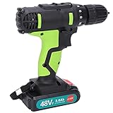 Elektrobohrmaschine, 2-Gang-Lithiumbatterie-Pistolengriff-Schraubendreher Schlagbohrwerkzeug mit 18 Torsionseinstellungen AC100‑240V(EU Plug)