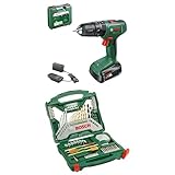 Bosch Akku Schlagbohrschrauber EasyImpact 18V-38 (1x Akku 2,5 Ah; 18 Volt System; im Koffer) + Bosch Accessories Bosch 70tlg. X-Line Titanium Bohrer und Schrauber Set (Zubehör Bohrmaschine)