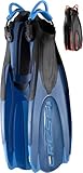 CRESSI Maui Long Fins - Verstellbare Lange Flossen mit EBS System zum Schwimmen und Schnorcheln, Unisex, Blau/Azurblau, M/L (41/44), Unisex Adulti