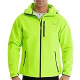 Wulibike Fahrradjacke Herren Winter Thermo fleecejacke Wasserdicht Atmungsaktiv Laufjacke Wanderjacke Unisex für kaltes Wetter Grün A4=L