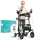 Helavo Outdoor-Arthritis-Rollator mit gepolsterten Unterarmstützen - Stand Up Walker mit pannensicheren Vollgummireifen für den Außenbereich - Maximale Mobilität & Komfort im Freien