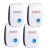 Ultraschall Schädlingsbekämpfer, 4 Stück Elektronische Insektenschutzmittel & Moskitoschutz Innenräumen, Pest Control Repeller für Mücken, Spinnen, Kakerlaken, Mäuse