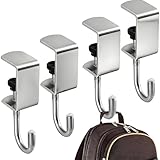 Yuiturt 4 Stück Taschenhalter für Tisch, Verstellbare Handtaschenhaken Handtaschenhalter, Tischhaken Schreibtischtaschenhalter für Schultische Bürotische Und Schlafzimmertische