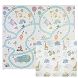 CCLIFE Krabbelmatte Baby Spielmatte Kinder 196x176x1cm Faltbar Spielteppich Spielunterlage Groß Rutschfest Beidseitig Tragbar Wasserdicht Innen Außen Bunt