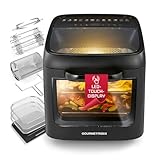 GOURMETmaxx Heißluftofen mit Panoramadach & Frontfenster 12,5 L | Heißluftfritteuse mit 9 Funktionen | Airfryer, Fritteuse & Minibackofen in 1 | für max. 8 Personen | Heißluftfritteuse mit Farb-Icons