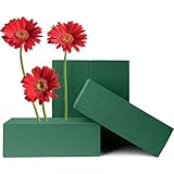 Steckschaum nass Steckschwamm für Blumen | ca. 22 x 10 x 7 cm je Blumensteckschaum | Steckmasse zum Basteln | Steckmoos | für Kunstblumen und Frischblumen– Bröckelfrei, langlebige Stütze (4 Stück)