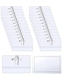 24 Stück Namensschilder für Kleidung,90 X 56mm Transparent Namensschild Ausweishalter PVC Namenschilderhülle mit Clip & Anstecknadel für Schule Unternehmen Konferenzen Reisen (24)