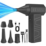 Elektrischer Staubgebläse, Compressed Air Duster 150.000 U/min, Wiederaufladbar Druckluftspray mit 6000mah Akku, 4-Gang Power Air Duster Mini Gebläse für PC Reinigung Druckluft Auto Tastatur Büro
