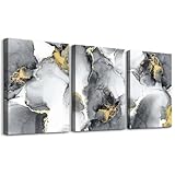 FKKJPJ Abstrakte Wandkunst für Wohnzimmer, Tusche-Wandgemälde, 3-teilig, Badezimmer-Wandplakate, Leinwanddrucke, Bilder, Heimdekoration, 70 x 90 cm (28 x 35 Zoll) x3 mit Rahmen