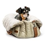 ClevaHome Autositz & Tragetasche & Bett für kleine Hunde – Rutschfester Autositz für Hunde bis 4,5 kg – Stilvolle Haustiertasche für drinnen & draußen