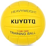 KUYOTQ Volleyball-Trainer, offizielle Größe 5, gelbes Verbundleder, beschwert, schwerer Volleyball, Serveball, Volleyball (nicht aufgeblasen)