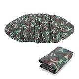 Eddwiin Kajak Abdeckung, 4,5m Wasserdicht UV-Sonnenschutz Aufbewahrung Kajak Staubabdeckung für 3,6–4m Kajakboot Kanu (Camouflage)