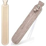 Lange Wärmflasche mit Bezug, 1L Extra Lange Flauschige Wärmflasche mit Bezug, Tragbare Wärmflasche, für Körper, Hals, Taille und Schulter, Große Wärmflaschen