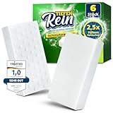 2,5X längere Lebensdauer | Schmutzradierer PRO 6 Stück - Neu: Radierschwamm | extra langlebiger Zauberschwamm | Magic Eraser Schwamm entfernt Schmutz an Wand, auf Schuhen, in der Küche und Bad