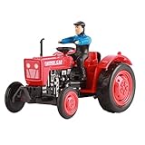 Bonbela Bauernhof Traktor Spielzeug Kinder Traktor Spielzeug Simulation Fahrzeug Modell mit Legierung Kunststoff Material für Kinder Mädchen (Rot)
