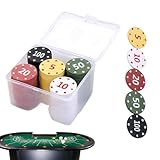 Generisch Nummerierte Pokerchips - 100 Stück Nummeriertes Spielzubehör Mit Koffer,Spiel Pokerchips - Für Zuhause Nacht Ausstellung Turniere Partys Feiertag Geburtstag Büros Zimmer Familientreffen