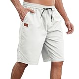 Generisch Kurze Hosen Herren Sport Shorts mit Kordelzug Bermuda Sommerhose Knielang Jogginghose Outdoors Wanderhose Lässig Sporthose Stoffhose Gym Laufshorts Freizeithose Baumwolle Shorts