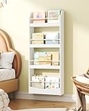 CHOEZON Kinderzimmer Möbel, 4-stöckiges Wandregal Bücher für Kinder, Bücherregal, Spielzeugaufbewahrung, Kinderregal, Präsentationsständer für Kinderzimmer, Spielzimmer, Weiß DMCW04WB