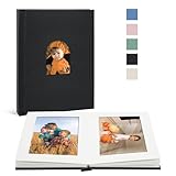 Vienrose Kleines Fotoalbum Einsteckalbum 10 x 15 für 20 Bilder, Premium-Fotobuch mit Leineneinband und Platz für Notizen, ideal für Hochzeitsalben, Erinnerungsbücher und Reisetagebücher (Anthrazit)