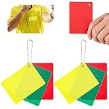 2 Set Fußball schiedsrichter karten, Grün gelbe rote karte fußball, Schiedsrichter-Strafkarten Disziplinarkarten Schiedsrichterkarten, Fußball-Warn- und Auswurfkarten Tool