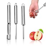 3　Stüｃk　Apfelentkerner，Apfelausstecher　Edelstahl，Apfelkernausstecher　ｍit　Edelstahlklinge，Apfelstecher　Entkerner　ｆüｒ　Obst　ｕnd　Gemüｓe，Entfernt 　Kernhausausstecher，Praktischer　Apfelschneider 　Entkernen