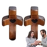 Holzkreuze Liebe Handheld Vintage Kreuze Handgeschnitzt Holz Ermutigung Geschenk für Freunde Gebet Familie Clutching