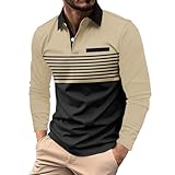 Langarmshirt Herren V Ausschnitt Poloshirt Langarm Funktionsshirt Slim Fit T-Shirt Herren Gym Top Longsleeve Tshirt Business Hemd Sport Shirts Golf T-Shirts Angebote Tages blitzangebote