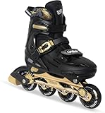 Nattork Inline Skates für Kinder und Erwachsene, 4 Größen Verstellbar Kinder Inliner, Renndesign Inline Skates für Damen Herren (Goldene, L (37-40))