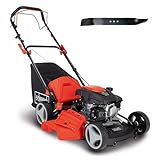 Scheppach MS161-46 Benzin Rasenmäher - 46 cm Schnittbreite | 55 Liter Fangkorb | Stahlgehäuse | 7-stufige Höhenverstellung | Mulchfunktion | Radantrieb | Seitenauswurf | inkl. Ersatzmesser