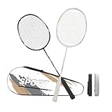 Marsred 4U Badminton Set mit Zwei 80g leichten Schlägern, Federball Set mit Schlägertasche, Badminton Schläger für Training und Unterhaltung