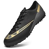 Topwolve Fußballschuhe Herren Kunstrasen Fussballschuhe Professionelle Kinder Athletics Trainingsschuhe Sport Outdoor Football Schuhe,Schwarz Gold,42 EU