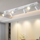 Glitzerlife LED Deckenstrahler 6 Flammig Deckenlampe - Deckenleuchte Weiss Modern Deckenspot GU10 Lang Schwenkbar 350° Weiß Wohnzimmerlampe Schlafzimmer Küche Flur MAX.25W ohne Leuchtmittel