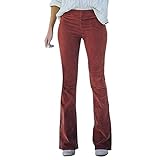 Generisch Damen Bootcut Flare Yogahose Lange Schlaghose mit Taschen Elegante Sporthose Hohe Taille Stretch Freizeit Jogginghose Einfarbig Arbeitshose Ausgestellte Lang Sweatpants Oversized Sporthose