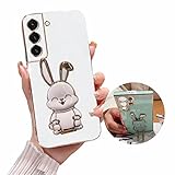 HOOl Hase Hülle Ständer Handyhülle für Samsung Galaxy S23,Galvanisierte Cute Bunny Weich TPU Silikon Schutzhülle Ultra Dünn Case Stoßfeste Dehnbar Kickständer