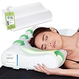 feela.® Orthopädisches Kopfkissen/Schlafkissen [3 Härtegrade] - Lindert Nacken- & Schulterschmerzen, Erhöht Schlafkomfort und Entlastet die Halswirbelsäule | Pillow, Kissen 40x60, Polster (Medium)