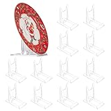 Fulushouxi 12 Stk Tellerständer, Acryl Ständer, Kunststoff Aufsteller Ständer Verstellbare Dekotellerhalter, Buchaufsteller , Mini Staffeleien für Bücher Bilderrahmen CD Deko Aufsteller Fotodisplays
