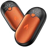 Handwärmer Wiederaufladbar 8000mAh, 2 Pack Handwärmer Elektrische mit 24 Stunden Wärme, Tragbarer Taschenwärmer 3 Heizmodi, Wiederverwendbare Handwärmer für Reno-Patienten, Frauen Männer(Orange)