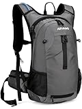 Arvano Trinkrucksack Fahrrad Rucksäck mit Trinkblase 2l, Thermofach, Klein Wanderrucksack für Damen & Herren, Schwarz Skirucksack Wasserdicht Rucksack für Wandern MTB Skifahren Snowboard Motorrad