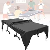 Yowmina Tischtennis Schutzhülle wasserdichte Oxford Polyester Abdeckung, Tischtennistisch Abdeckung 280 x 153 x 73 cm Oxford Gewebe Tischtennisplatte Schutzhülle Wetterfester Wind-, Wasser (schwarz)