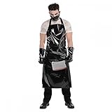 shoperama Schlächter Set Halloween Herren-Kostüm Lack Schwarz Butcher Horror Serien-Mörder Serien-Killer