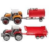 Mipcase 2Stücke Traktoren Spielzeugmodell Realistisches LKW aus Hochwertigem Kunststoff mit Gleitfunktion für Baustellenfahrzeuge und Kreatives